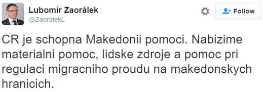 Tweet Lubomíra Zaorálka.