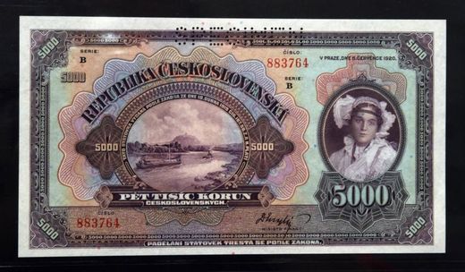 Na snímku je bankovka z roku 1920.