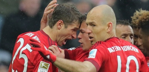 Radost hráčů Bayernu Mnichov. 