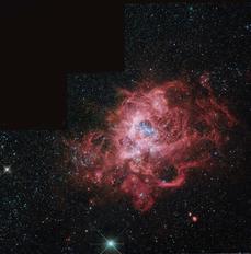 Zárodečné mračno v blízké galaxii M33.