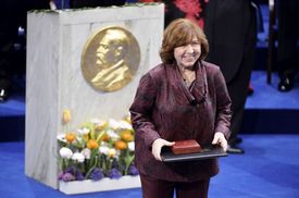 Běloruská laureátka Nobelovy ceny za literaturu Světlana Alexievičová.