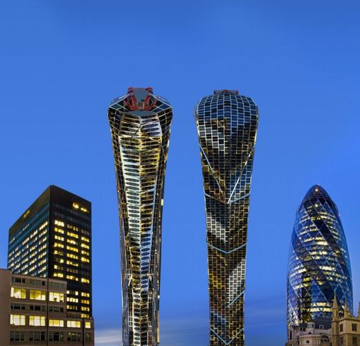 Černo-zlatý mrakodrap ve tvaru kobry nese název Asian Cobra Tower.