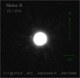 Vítězná astrofotografie za únor, Sirius B od Karla Sandlera.