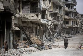 Část Homsu zdevastovaná boji.