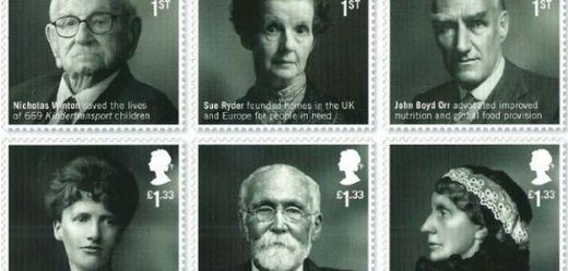 Série poštovních známek nazvaná British Humanitarians.
