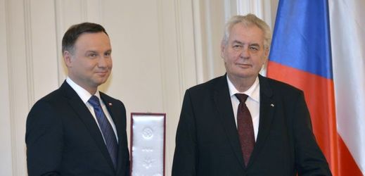 Polský prezident Andrzej Duda a prezident Miloš Zeman.