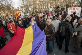 Demonstrace ve Španělsku.