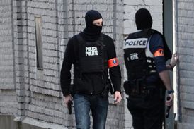 Policejní razie v Bruselu.