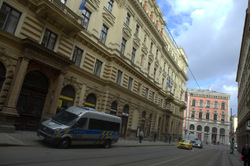 Zásah protikorupčního útvaru v budově SŽDC v pražské Dlážděné ulici.