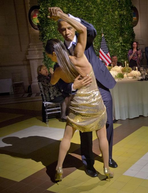 Taneční vystoupení amerického prezidenta Baracka Obamy.