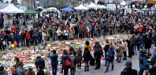 Uctění památky obětí bruselských útoků.