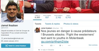 Tweet poslance parlamentu bruselského regionu Jamala Ikazbana.