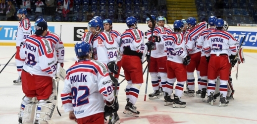 Čeští hokejisté po výhře nad Německem.