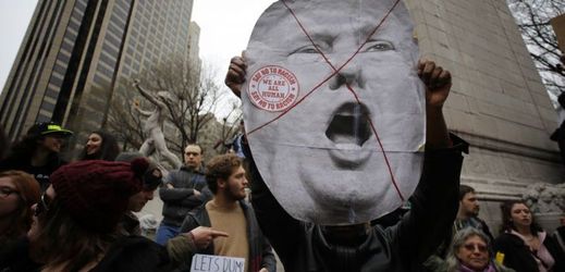 New Yorské protesty proti Donaldu Trumpovi.