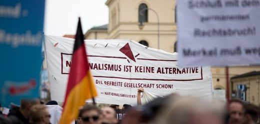 Příznivci AfD v Mnichově.