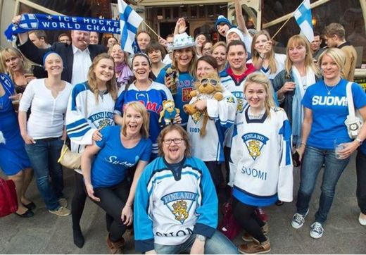 Fanoušci finské hokejové reprezentace.