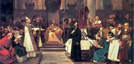 Poslední zápas českého středověkého římskokatolického kněze Mistra Jana Husa na kostnickém koncilu.