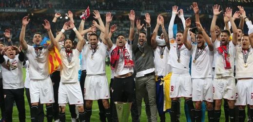 Oslavy titulu v Evropské lize v podání fotbalistů Sevilly