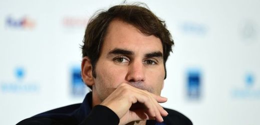 Tenista Roger Federer na tiskové konferenci