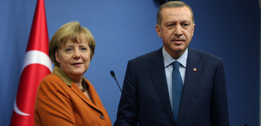 Německá kancléřka Angela Merkelová a turecký prezident Recep Tayyip Erdogan.