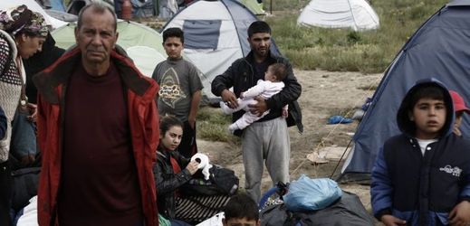 Uprchlíci v Makedonii.