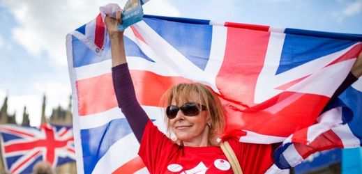 Zastánkyně brexitu na demonstraci v Londýně (ilustrační foto).