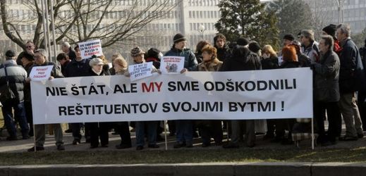 Protesty stěžovatelů na Slovensku.
