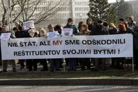 Protesty stěžovatelů na Slovensku.