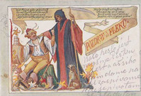 Dobová pohlednice od Fleků, foto antikvariát Beneš