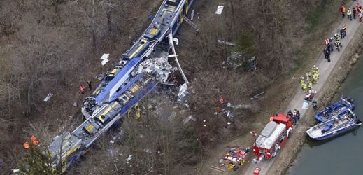 Vlaková nehoda u bavorské obce Bad Aibling.