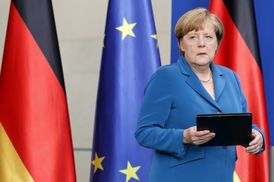 Angela Merkelová při svém projevu.