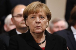 Spolková kancléřka Angela Merkelová na bohoslužbě v Mnichově.
