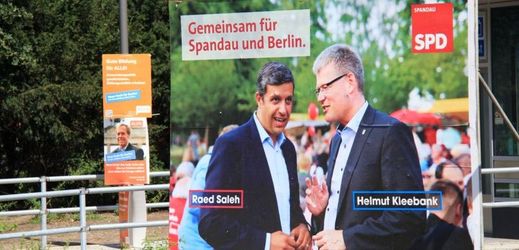 Volební billboard německé sociální demokracie (SPD) v Berlíně.