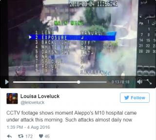 Záběry útoku na tutéž nemocnici, ve které byl Omar ošetřován.