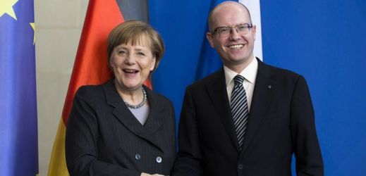 Angela Merkelová a Bohuslav Sobotka.