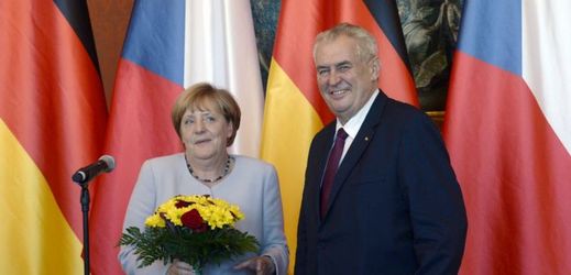 Prezident Miloš Zeman přijal v Praze německou kancléřku Angelu Merkelovou.
