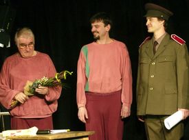 Zleva: Pavel Landovský, Tomáš Turek, Čeněk Koliáš.
