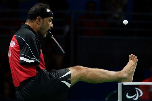 Egyptský stolní tenista Ibrahim Hamadtou.