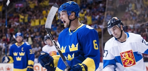 Hokejový obránce Švédska Anton Stralman.