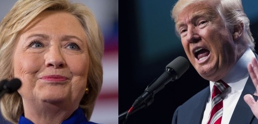 Kandidáti na prezidenta USA Hillary Clintonová (vlevo) a Donald Trump.