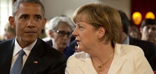 Americký prezident Obama s německou kancléřkou Merkelovou.