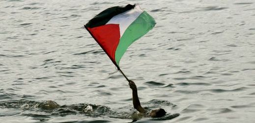 Plavec s palestinskou vlajkou (ilustrační foto).