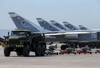 Ruské letouny na syrském letišti Hmímím.
