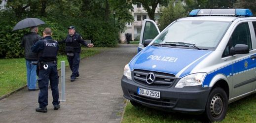 Policejní zásah ve městě Chemnitz.
