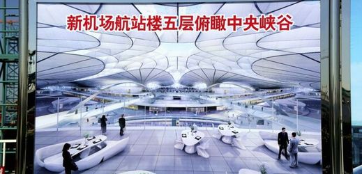 Projekt letiště v Pekingu.