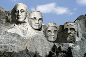 Prezidenti ve skalách.