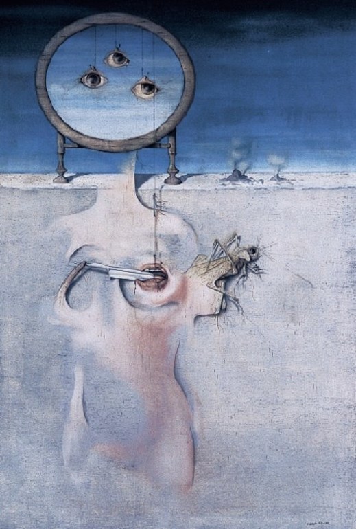 Častým tématem surrealistických imaginativních maleb Mikuláše Medka byly metafory existence. Tyto obrazy jsou plné symbolů i emocí.