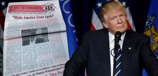 Donald Trump se ocitl na obálce časopisu Křižák, který vydává Ku-klux-klan.