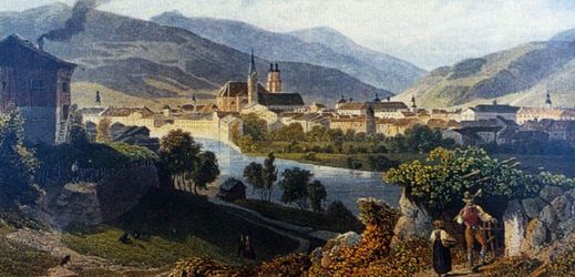 Brixen v době Havlíčkova nuceného pobytu (1852).