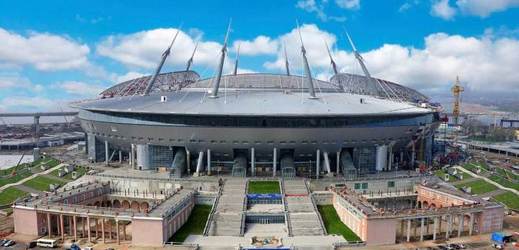 Rekonstruovaný stadion v ruském Petrohradě.